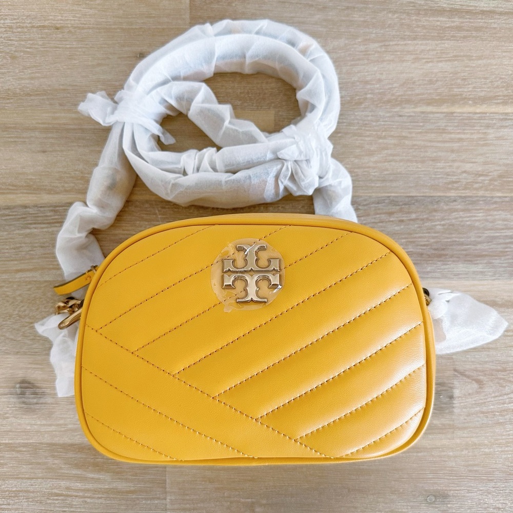 NWT Tory Burch Kira Chevron Small Leather Camera Bag In Daylily